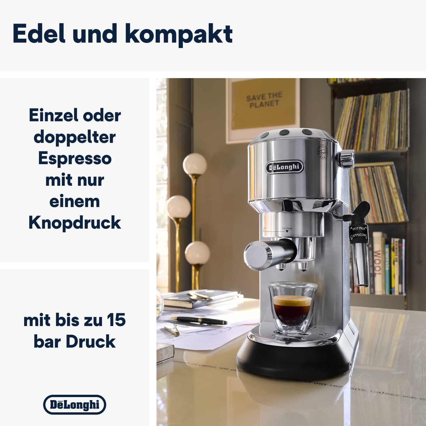 De'Longhi Dedica EC685 Espressomaschine – 15 cm, Silber